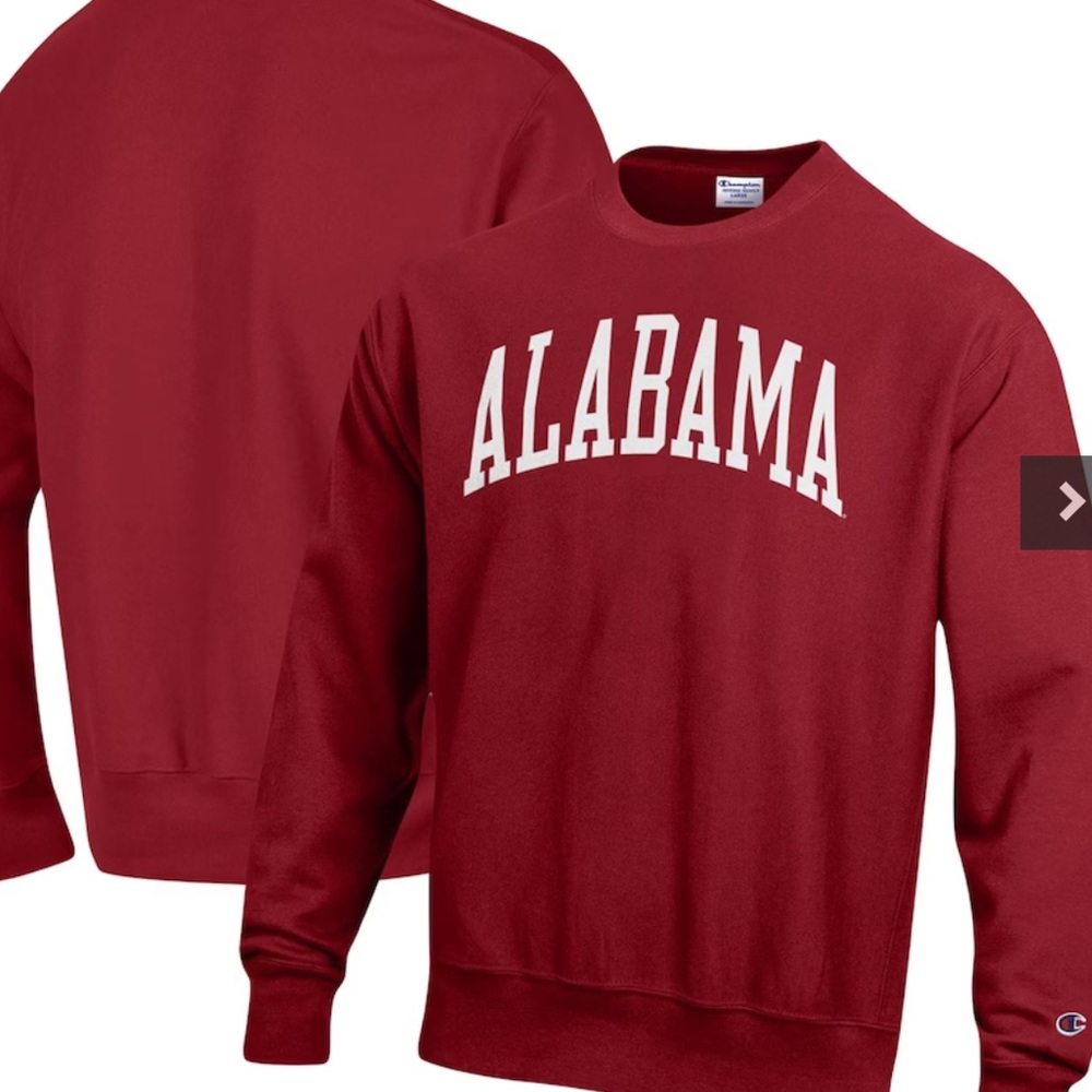 Alabama Crimson Tide Champion Arch Reverse Weave Pullover Sweatshirt - Crimson